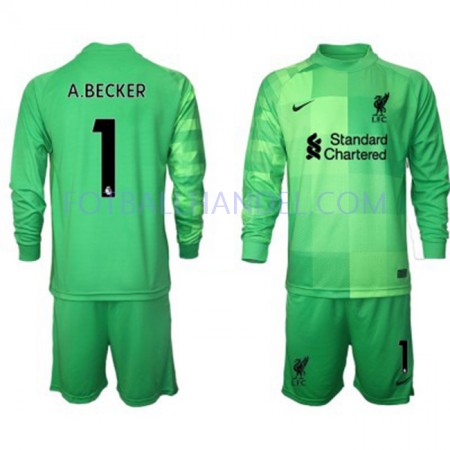 Barn Fotballdrakter Keeper Liverpool Alisson Becker 1 Hjemme 2021-22 Langermet